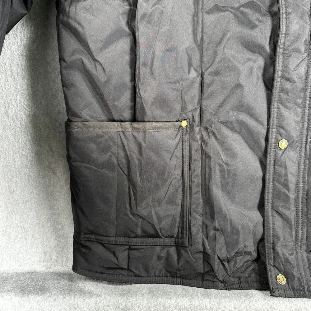 RefrigiWear Jacket Mens 3XL Black Quilted Insulated Faux Fur Workwear 0322R
